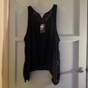 silence + noise Black Sleeveless Lace Top